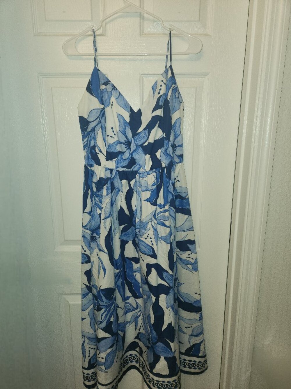 NWT Blue & White Cotton Sundress – Size Small | European Boutique